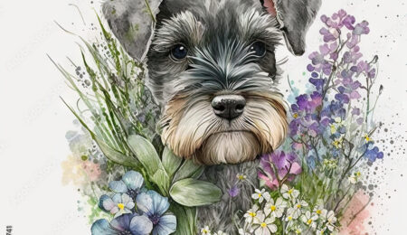 The cutest dog in the world --a mini schnauzer.