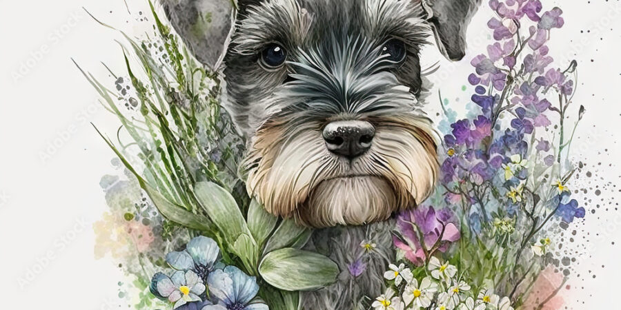 The cutest dog in the world --a mini schnauzer.